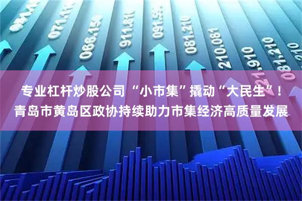 专业杠杆炒股公司 “小市集”撬动“大民生”！青岛市黄岛区政协持续助力市集经济高质量发展